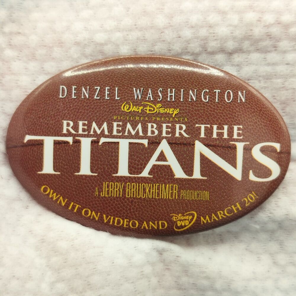 Remember The Titans Denzel Washington Vintage Pin Button Pinback Movie Promo